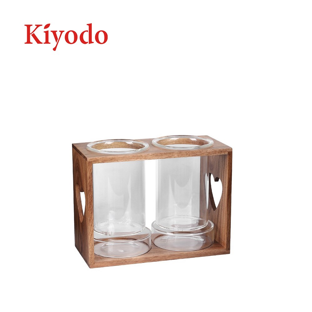 Kiyodo 玻璃餐具筷筒架-木架
