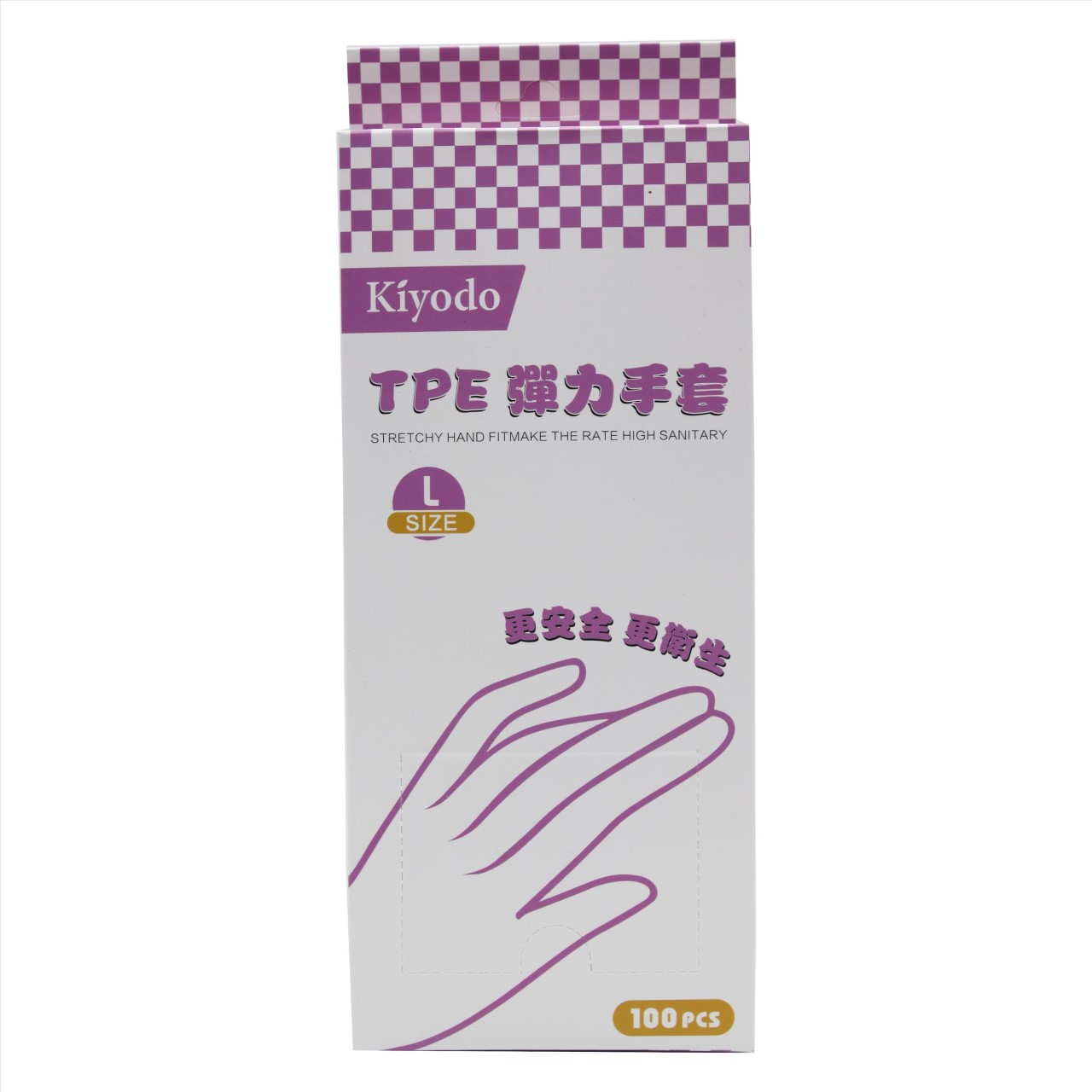 Kiyodo TPE彈力手套100入-L