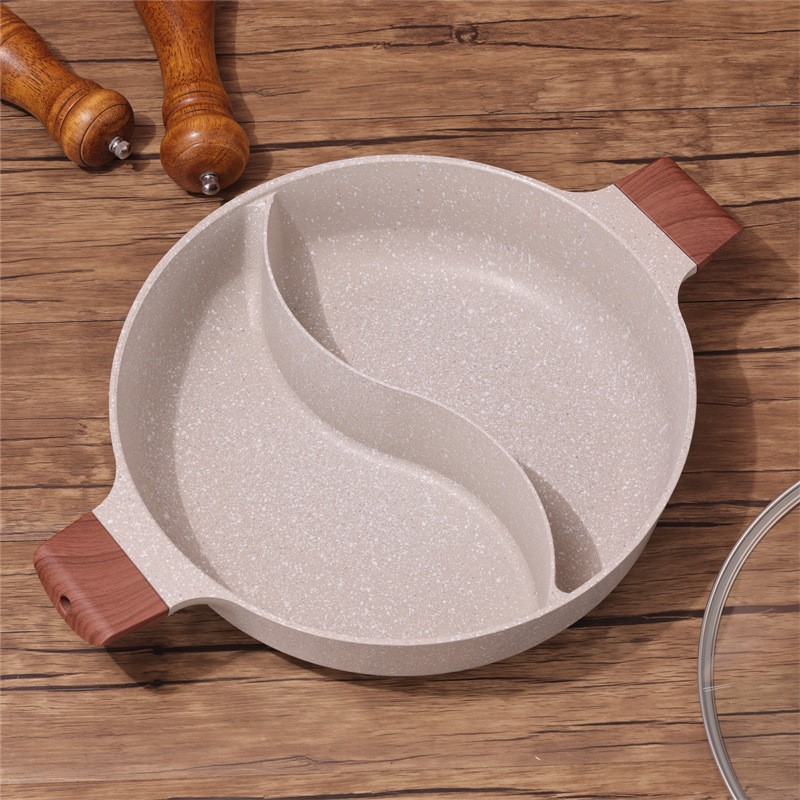 Kiyodo麥飯石鴛鴦鍋28cm(白色)