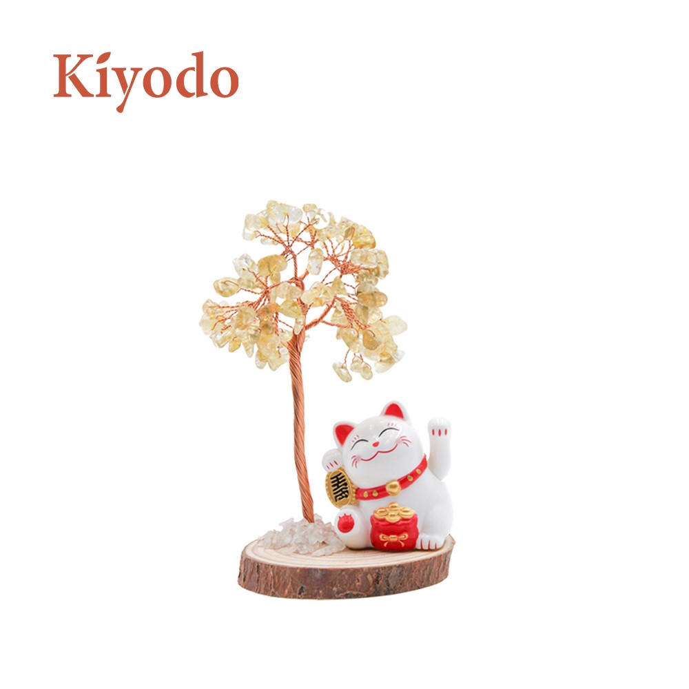 Kiyodo招財貓水晶樹擺件