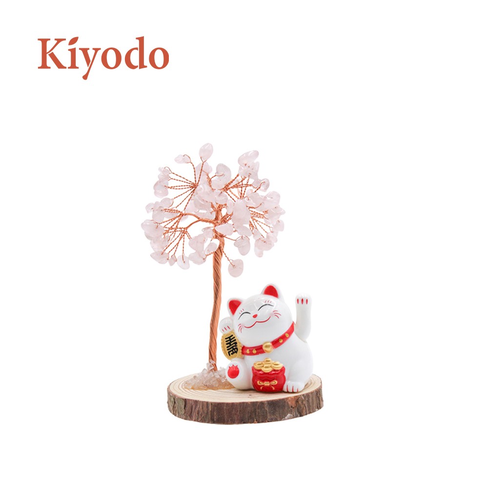 Kiyodo招財貓水晶樹擺件