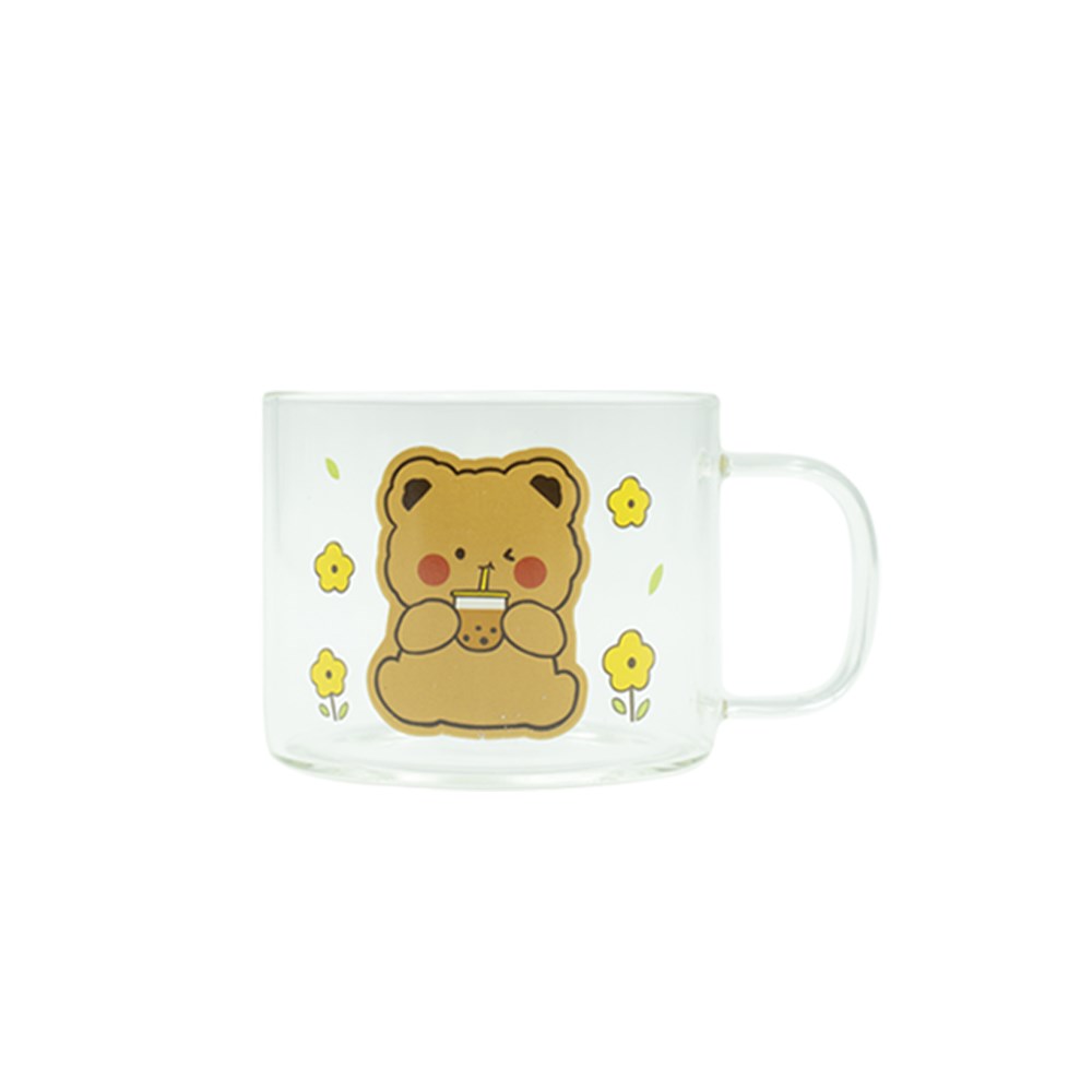 KIYODO動物玻璃馬克杯500ml(貓咪/小熊/兔子/小狗)
