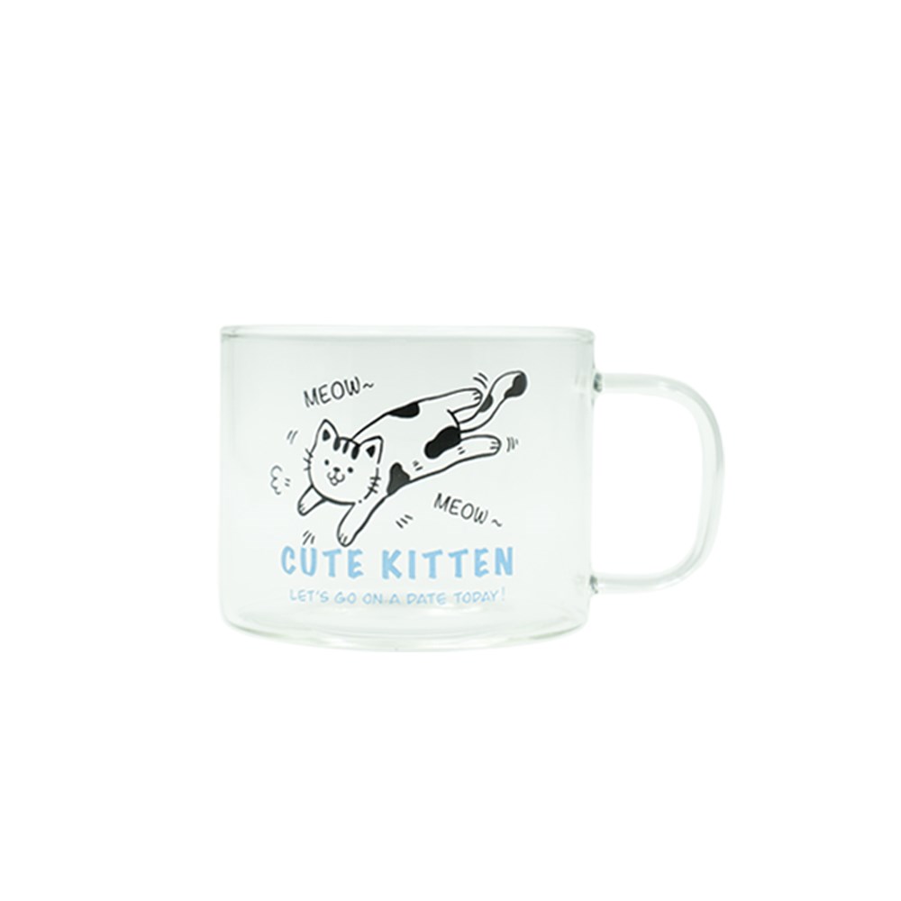 KIYODO動物玻璃馬克杯500ml(貓咪/小熊/兔子/小狗)