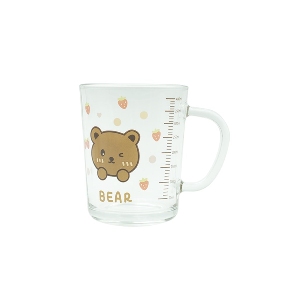 KIYODO萌園玻璃馬克杯400ml(Q熊/萌兔/熊Bear)
