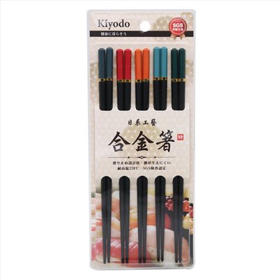 Kiyodo 五色六角玫瑰筷5雙
