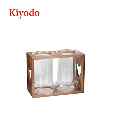 Kiyodo 玻璃餐具筷筒架-木架