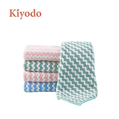 Kiyodo珊瑚絨波浪抹布(粉/藍/綠 三色)