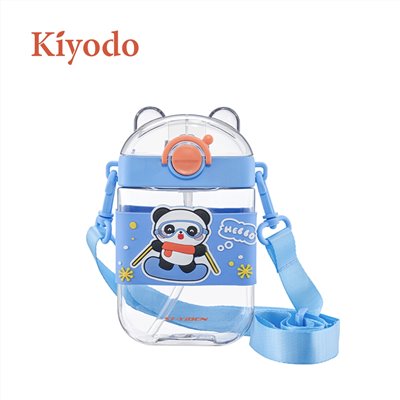 Kiyodo 彈蓋吸管水壺470ml-藍
