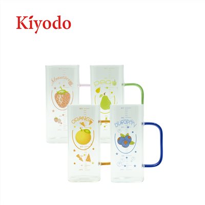 KIYODO水果玻璃馬克杯350ml(草莓/酪梨/橘子/藍莓)