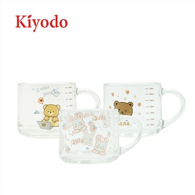 KIYODO萌園玻璃馬克杯350ml(Q熊/萌兔/熊Bear)